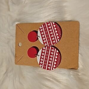 CHRISTMAS SWEATER PRINT EARRINGS